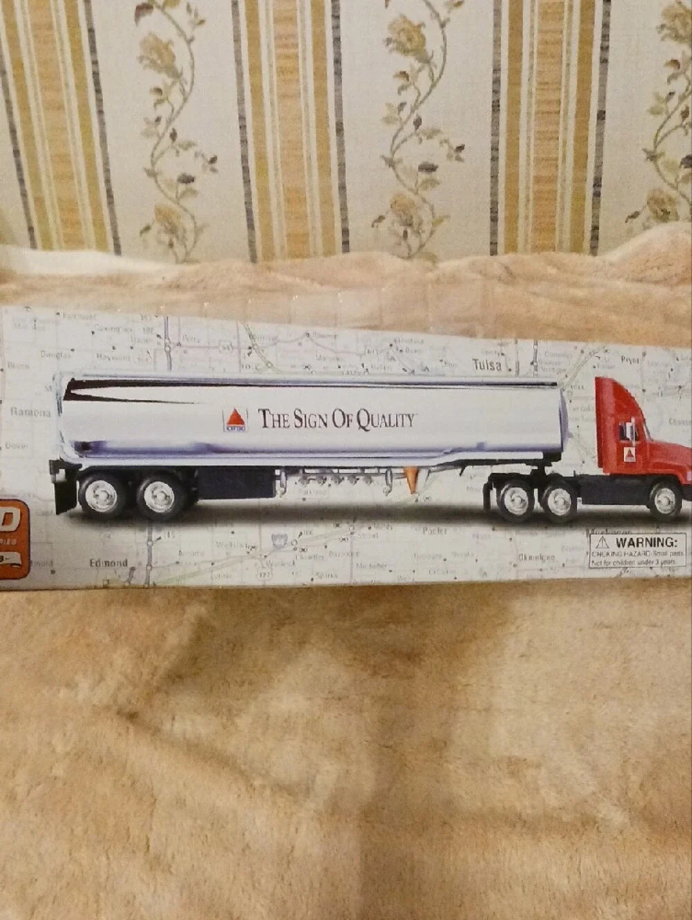 Red and White Die-Cast Tanker Truck Toy for Kids